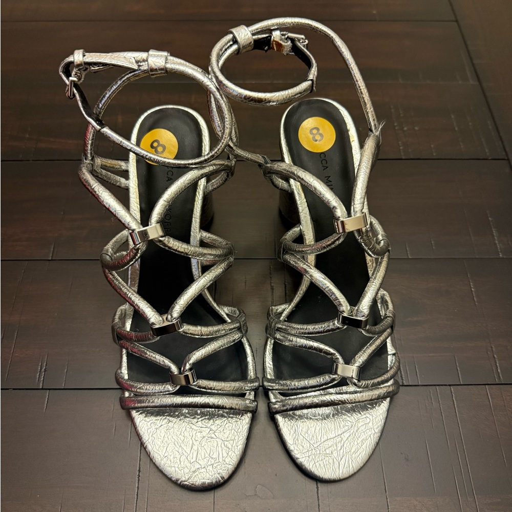 Rebecca Minkoff Metallic Strappy Heels